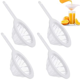 Fine Sieve, Pack of 4 Fine Strainer with Handle, Ultra-Fine Funnel Filter, 100/200/300/400 Reusable Mesh Hair Strainer, Household Strainer, Hand Strainer, Kitchen Strainer for Juice, Milk, Coffee,