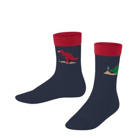 FALKE Unisex Children's Dinosaur Socks Breathable Sustainable Cotton Reinforced Children's Socks Durable Skin Friendly Non-Slip with Dinosaur Motif Durable 1 Pair, Blue (Space Blue 6116)
