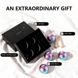 Blue purple Gradient Laser Golf Balls - 4 Balls Premium Gift Box, Surlyn Cover for Superior Spin & Distance - High Visibility Alignment Aid - Ideal Golf Tournament Prizes, Unique Gifts for Golfers