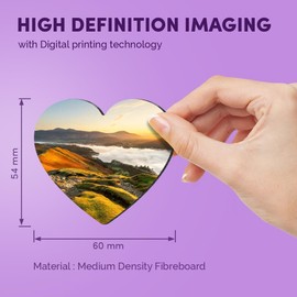 1x Heart MDF Magnet 6cm - Derwentwater from Catbells Lake District - Fridge Locker Office Whiteboard Toolbox #50749