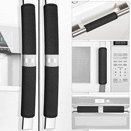 Miss.Silk Refrigerator Door Handle Covers, 5PCS, Sleek and Form-Fitting, Keep Your Fridge, Stove, Oven, Microwave, Dishwasher Clean from Smudges, Drips, Food Stains, Oil, Save Your Time! (Black)
