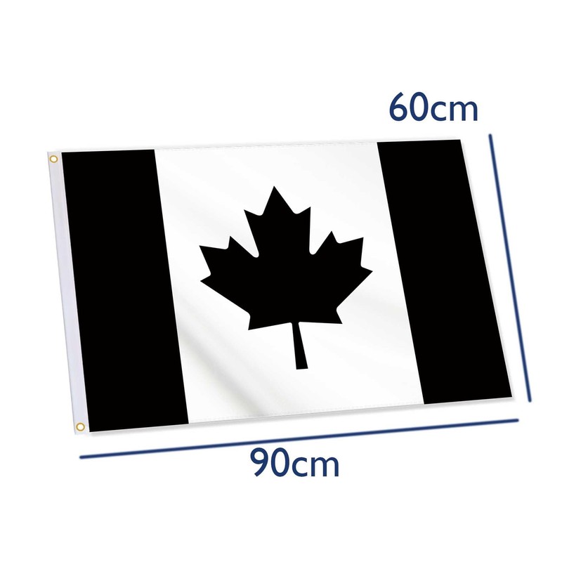 24x36 Inch Black Canada Flag,2x3 FT Dark Canadian Flag,Medium Digitial