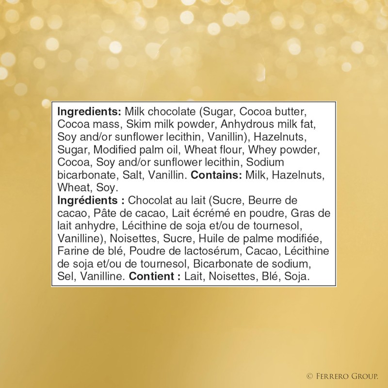 FERRERO ROCHER Fine Hazelnut Milk Chocolate Gift Box, 48 Count,