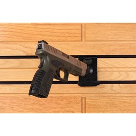 Hold Up Displays - in Barrel Wall Mount Pistol Holder - 30 Degrees Left - 3" Slatwall (5 Pack)
