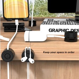 6 Pack Magnetic Cord Holder, Magnetic Cable Organizer, Cable Management, Magnetic Cord Organizer, Storage and Organization, Magnetic Cable Holder, Charger Storage Box, Desk Organizer