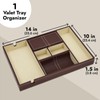 Juvale Leather Valet Catchall Tray for Men with 6 Compartments