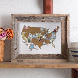 Jetsettermaps Scratch Your Travels USA State Flowers Map - Colour: Gold, Size: 18x12"