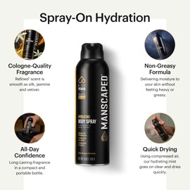 MANSCAPED® UltraPremium Hydrating Body Spray, Non-Greasy Quick Drying Spray-On Moisturizer Formula with Red Algae and Hyaluronic Acid for Skin Hydration (6 oz Aluminum Bottle)