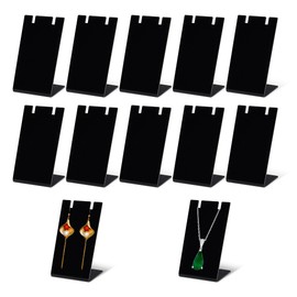 ORNAROVI 12Pcs Acrylic Earring Holder Stand, Black L-Shape Jewelry Display for Selling, Dangling Earring Display Stands, Small Earring Organizer for Necklace Jewelry Shows Retail (Black)