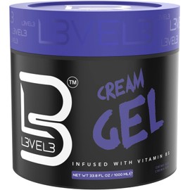 L3 Level 3 Cream Gel - Provides Volume and Medium Hold - With Vitamins to Nourish and Protect Hair Level Three Mens Hair Styling Cream (1000 ML, Large)