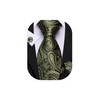Barry.Wang Olive Green Black Ties for Men Paisley Silk Necktie