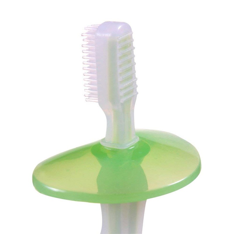 Simba Soft Bristle Silicone Baby Toothbrush with Milk Residue/Fur Scrubber.