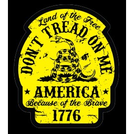 Down2stick Don't Tread on Me, Live Free or Die Snake sticker 2 Pieces - 5" tall