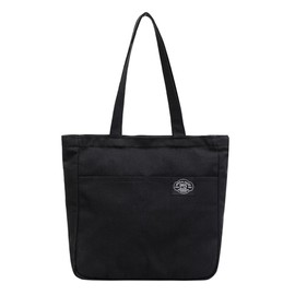 deoway Tote Bag, Canvas Tote Bag, A4, Large Capacity, Shoulder Bag, Canvas, Shoulder Bag, Women's, Men's, Solid, Zipper Included, Black