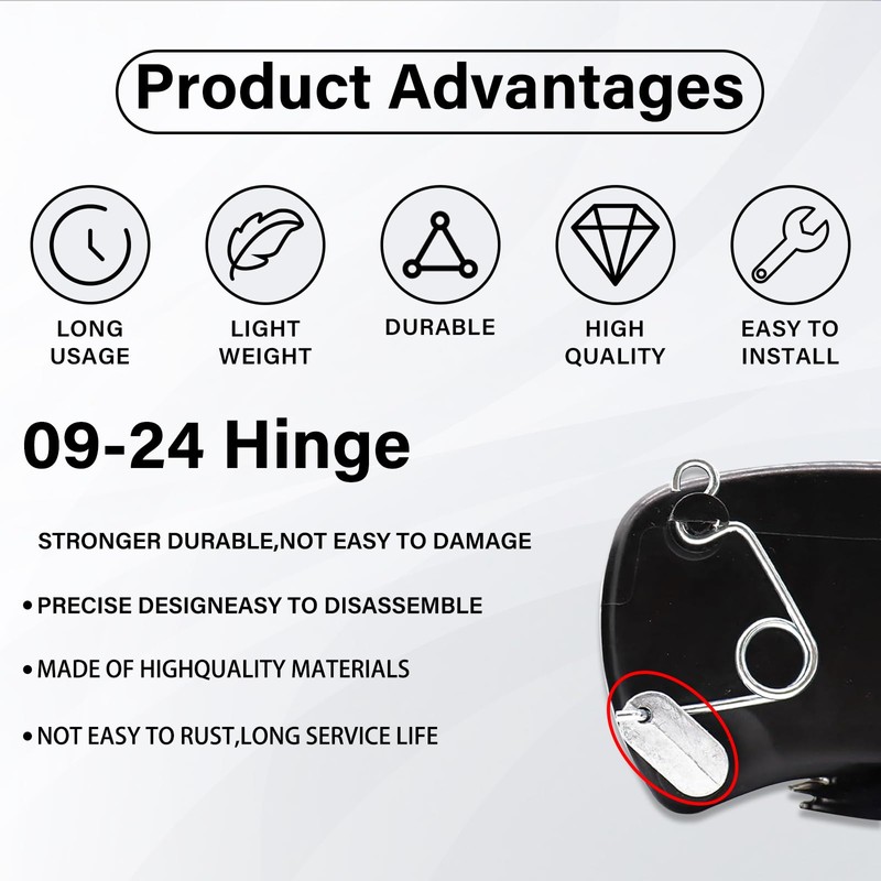 Fuel Door Permanent Repair Hinge Latch Kit for 2009-2024 Ford