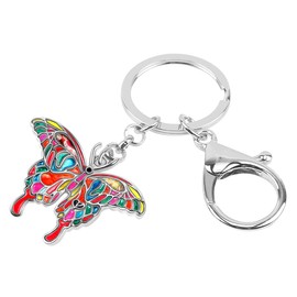 NEWEI Cute Butterfly Keychain Enamel Butterfly Pendant Gifts for Women Girls Kids Purse Car Accessories, multicoloured