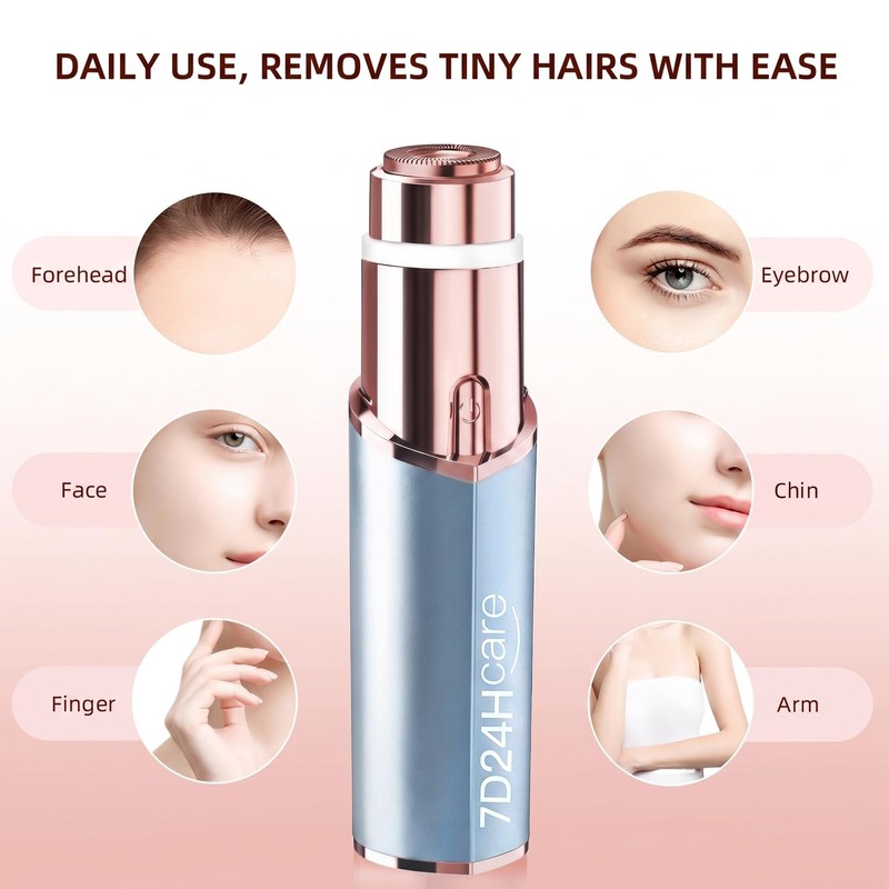Facial Hair Remover for Women, Rechargeable, 2 Replacement Heads