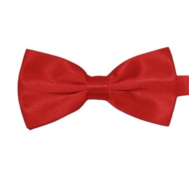 Bwerfuet Classic Bow Tie Adjustable Neck Bow Tie Solid Color Satin Bow Tie for Men Wedding Party Party Graduation Gifts Dress up (Red)