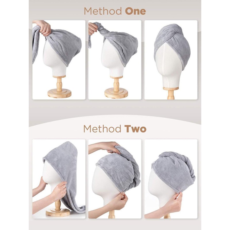 YHIXYUNAZ 3 Pack Quick-Dry Hair Towel Wrap - Super Absorbent