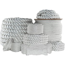 SGT KNOTS Twisted Nylon Rope – Heavy Duty All Purpose Utility Cord for Indoor & Outdoor Use, Medium Stretch – Ideal for Towing, Dock Lines, Crafts, Camping, Survival Gear (5/8" x 25ft, White)