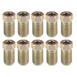 X AUTOHAUX 10pcs 3/8 Inch-24 Threads Brake Line Extension Nut Fittings for 3/16" Steel Brake Line Tubing for Car