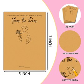 Gihyan Bridal Shower Game - Find The Dress Cards Games - Unique Wedding Shower Games Ideas - Fun Wedding Party Favor Decor - Engagement/Bachelorette Party Supplies & Activities - 30 Game Cards(D03)