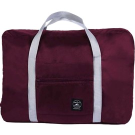 TranquilSunLTD Foldable Duffle Bag for Women & Men, Waterproof Lightweight Travel Bag for Sport, Gym, Vacation Cabin Size Baggage (Burgundy)