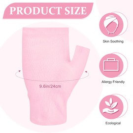 Casuallined 6 Pairs Fingerless Eczema Gloves Moisturizing for Adults Cotton Overnight Dry Hands(Pink)
