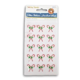 Candy Cane Gemstone Christmas Stickers - 15 Piece