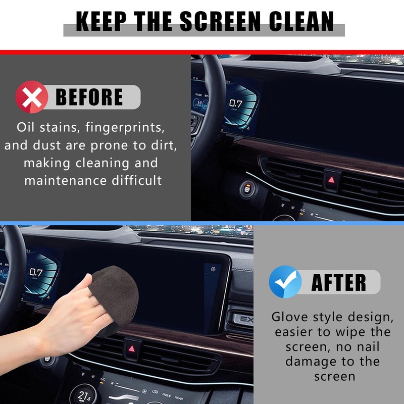 Piburth Car Screen Cleaner, Microfiber Auto Screen Cleaning Pad, Foldable