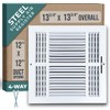 Fits 12x12 Duct Opening 4 Way Steel Air Supply Diffuser
