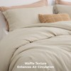 Bedsure Waffle Comforter Set Queen, Soft and Breathable Linen Bedding