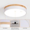 Yiisem Dimmable Wood LED Flush Mount Ceiling Light, 5CCT 2700K-6000K