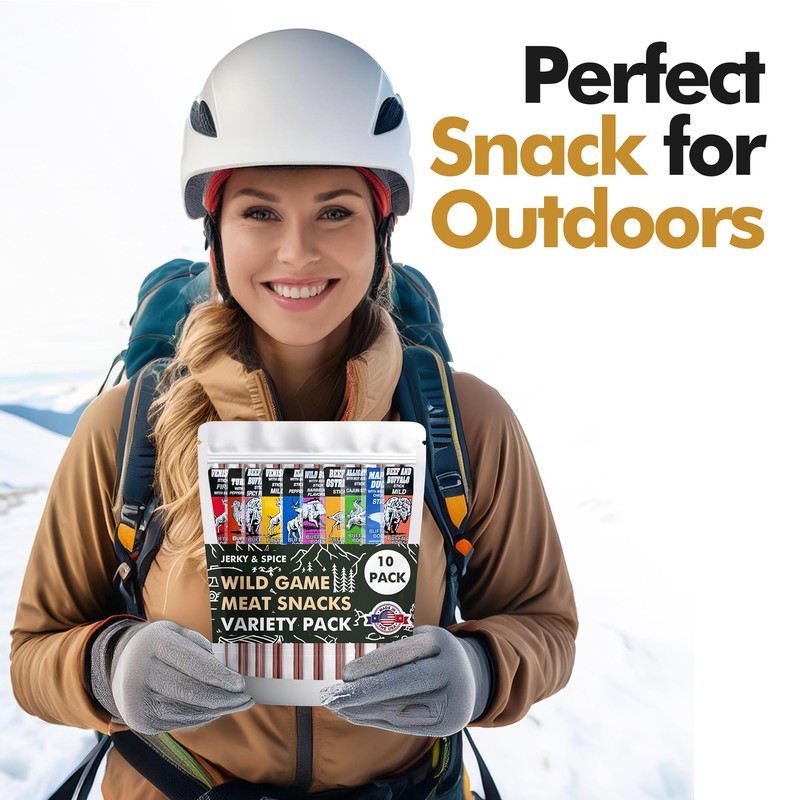 Jerky-n-Spice Wild Game Exotic Meat Sticks (10-Pack) | Ultimate Beef