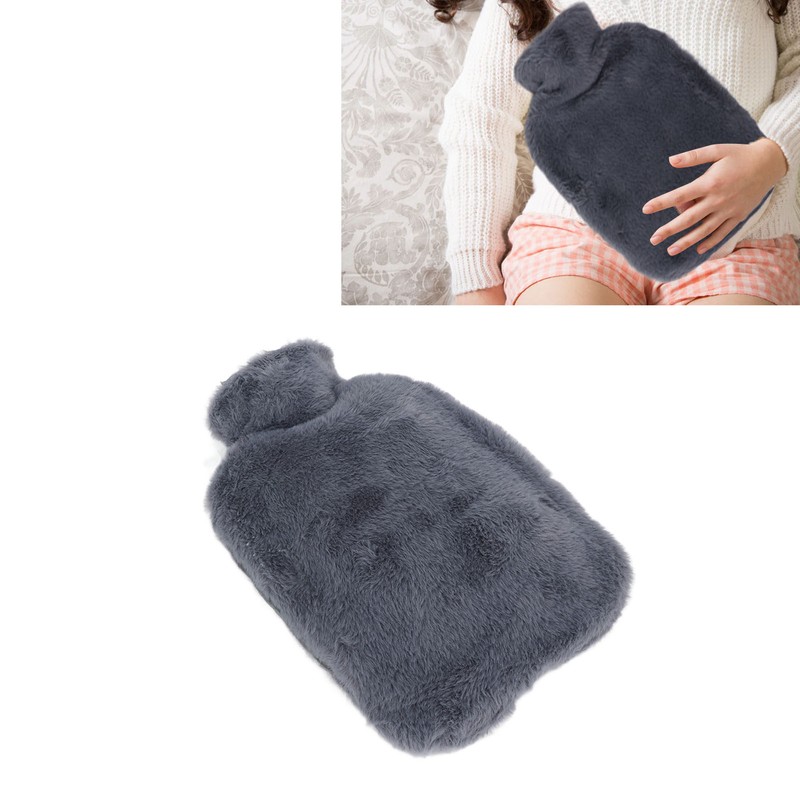 Plush Hot Water Bottle with Soft Plush Cover 2000ml Anti