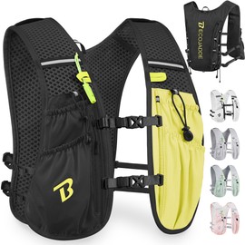 BECOJADDE Running Vest Women 5L Hydration Backpack Lightweight for Mens Womens, Running Backpack Hydration Pack for Marathon, Trail, Cycling, Hiking, Jogging Black
