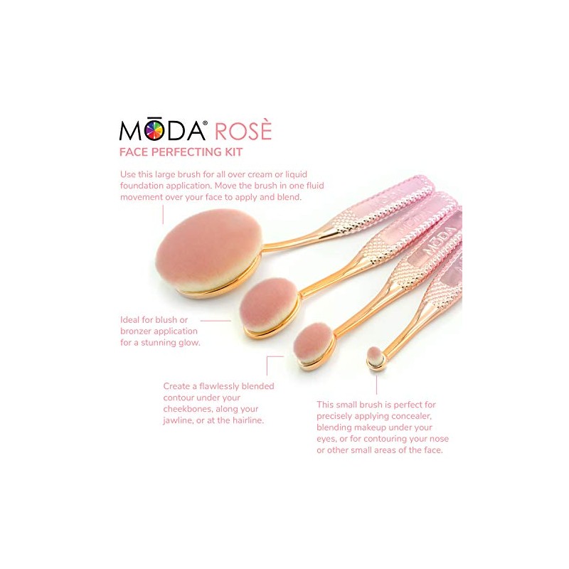 Royal Brush Moda Rose Cosmetic 4 Piece Face Make Up