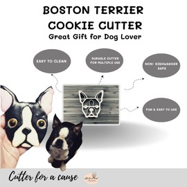 Boston Terrier Cookie Cutter and Dog Treat Cutter - Face - 4 inch