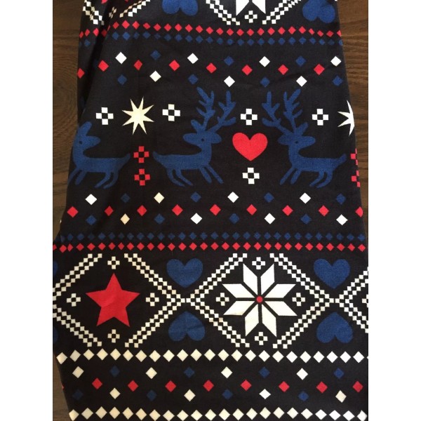 Leggings Reindeers Navy with Christmas Buttery Soft Leggings- Plus Size