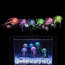 Artificial Jellyfish Aquarium Decor - Underwater Aquatic Ornament for Fish Tanks Aquarium Blue BL03500 100ea