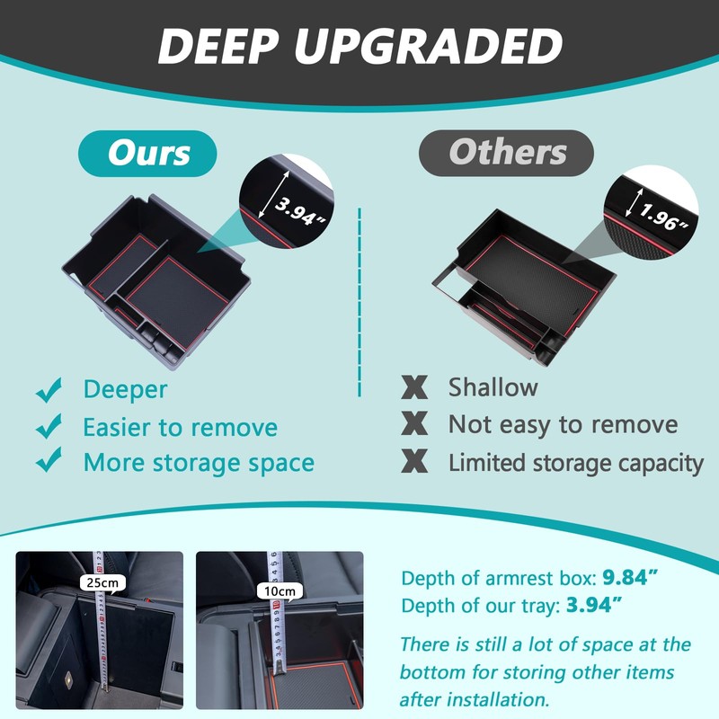 TOPINSTALL 2020-2026 Ford Explorer Console Organizer Tray - Compatible with
