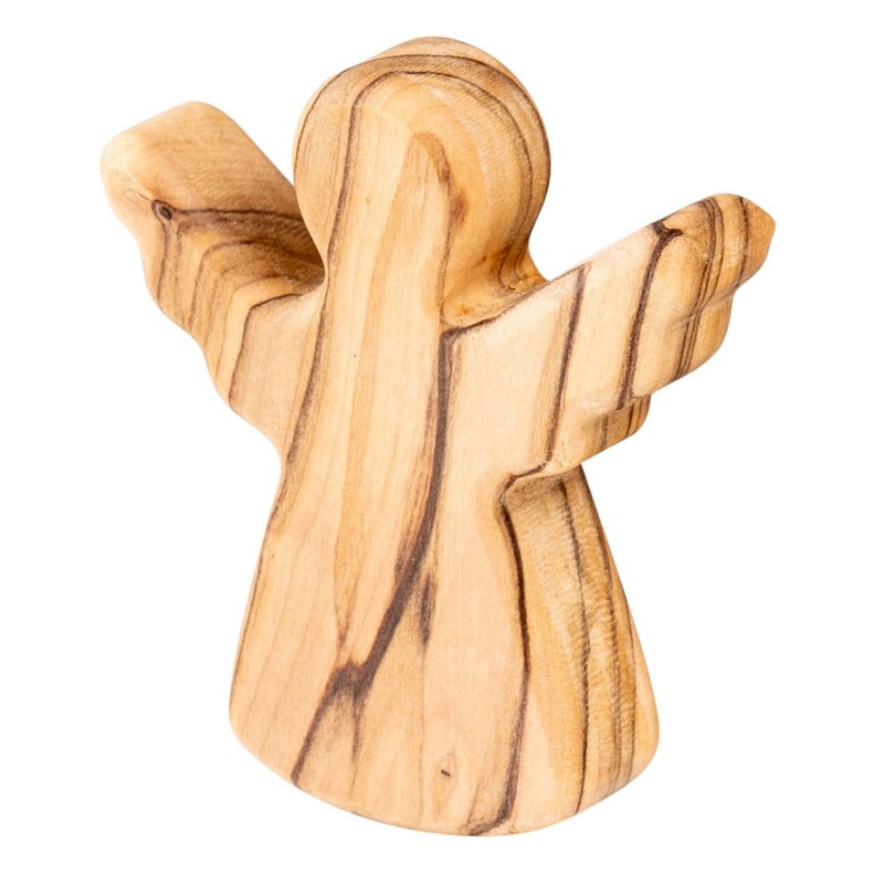 Guardian Angel Olive Wood H5 cm Lucky Charm Worry Stone