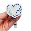 Winter Stethoscope Badge Reel, Retractable Snowflake ID Holder, Nurse Name