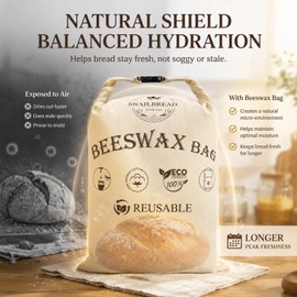 XL Reusable Beeswax Bread Bags with Zipper, 2 Pack for Keeping Loaves Fresh