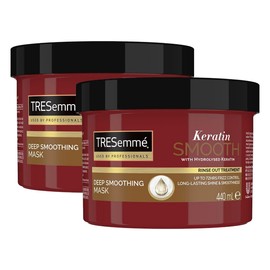 TRESemmé Keratin Smooth Deep Smoothing Mask rinse-out hair treatment with hydrolysed keratin for soft, shiny, frizz-free hair 440 ml, Pack of 2