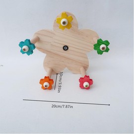 ZYYRSS Bird Toy Rotating Perch Toy, Wooden Parrots Ferris Wheel Toy with 5 Colors Flower Holder Perches, Hanging Bird Stand Cage Accessories for Parakeet Parrot, Cockatiel,Budgerigar,Conure,Lovebirds