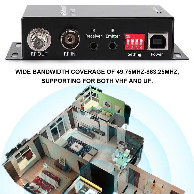 Digital Set Top TV Box RF AV Extender Repeater Adapter