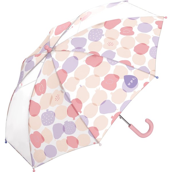 Wpc.KIDS 50 WKN0350-065-205 Children’s Umbrella, Fruit, 19.7-Inch (50 cm) Ribs, Opens by Hand, Stylish, Cute, School, Nursery School, Easy to See in Front, Transparent, Reflector, Fiberglass, Light