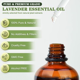 MYDIAIL Lavender Oil Essential Oil 4oz Natural Lavender Essential Oil for Diffuser, Massage, Bathing, Skin & Hair Care, Home Cleaning, Candle Making, DIY Freshener - 118ML