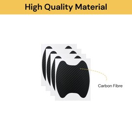 Spendeal 4pcs Carbon Fiber Car Door Handle Protector Cup Anti-Scratches Sticker Non-Marking Auto Door Handle Protective Film Universal for Most Car Handles (Silver)